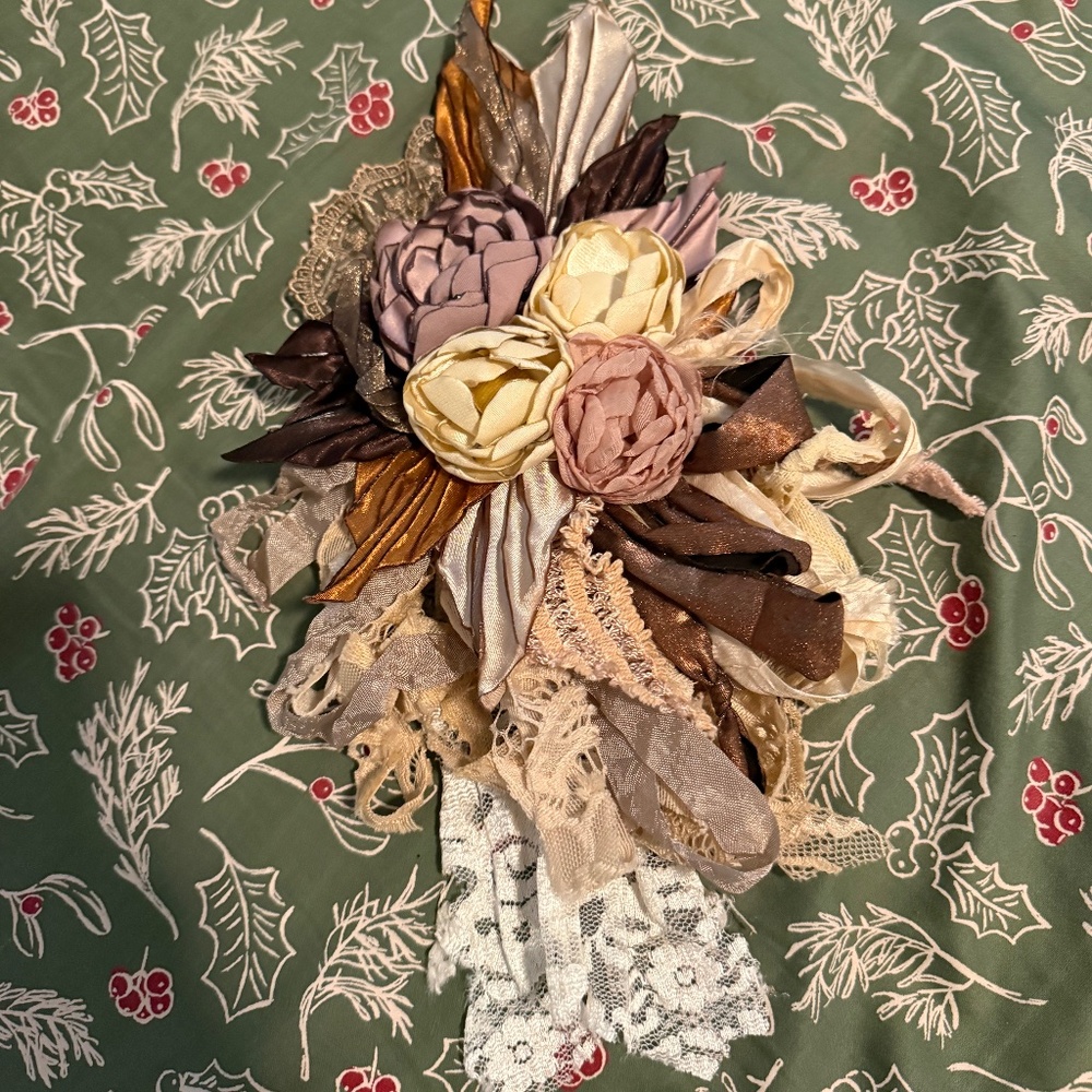 Elegant tan flower pin